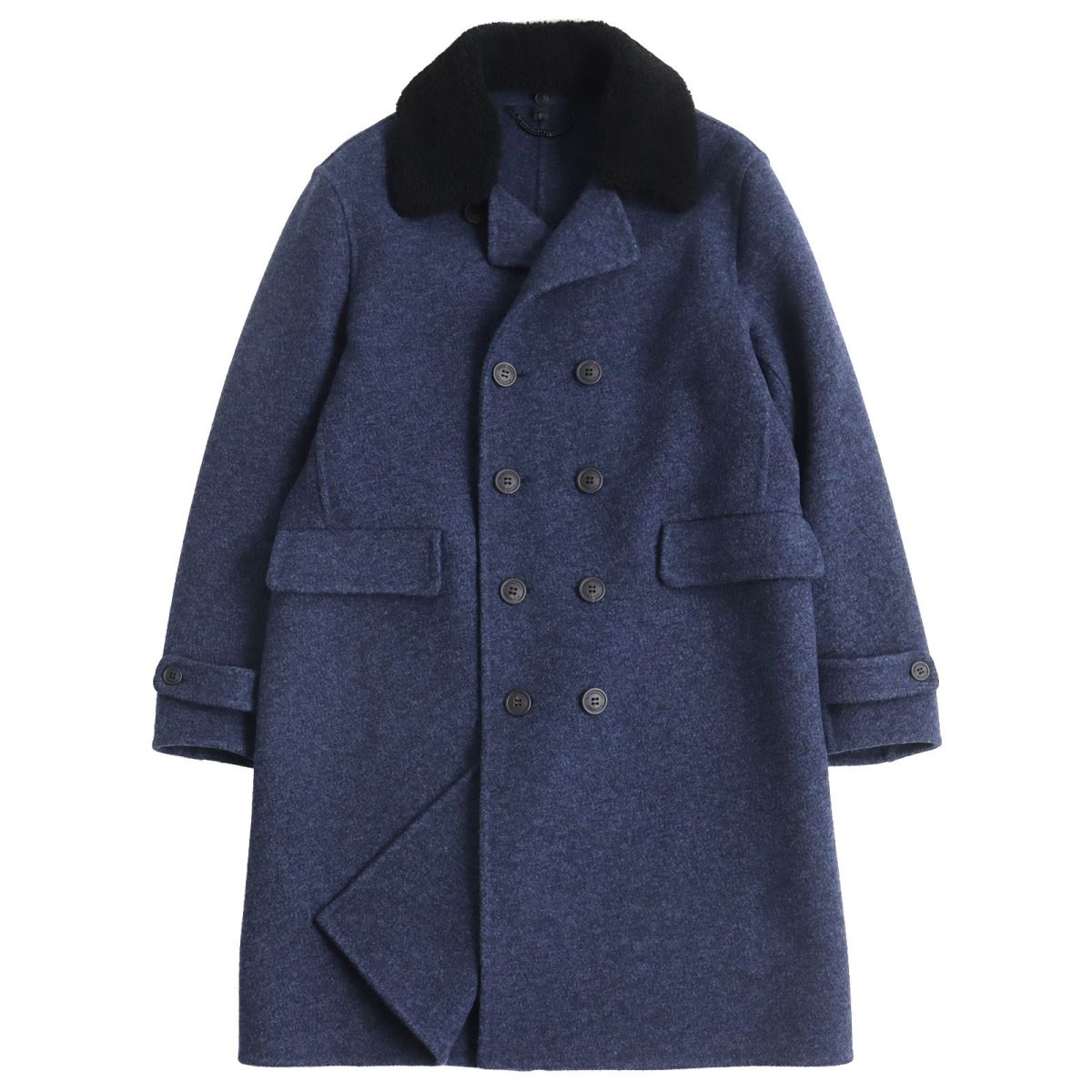 Burberry Wool Long Coat with Fur Collar