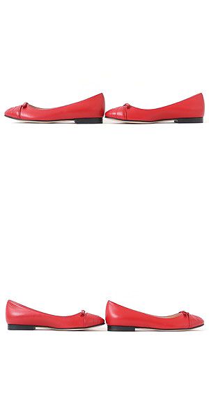 Gucci Leather Double G Ballet Shoes Red