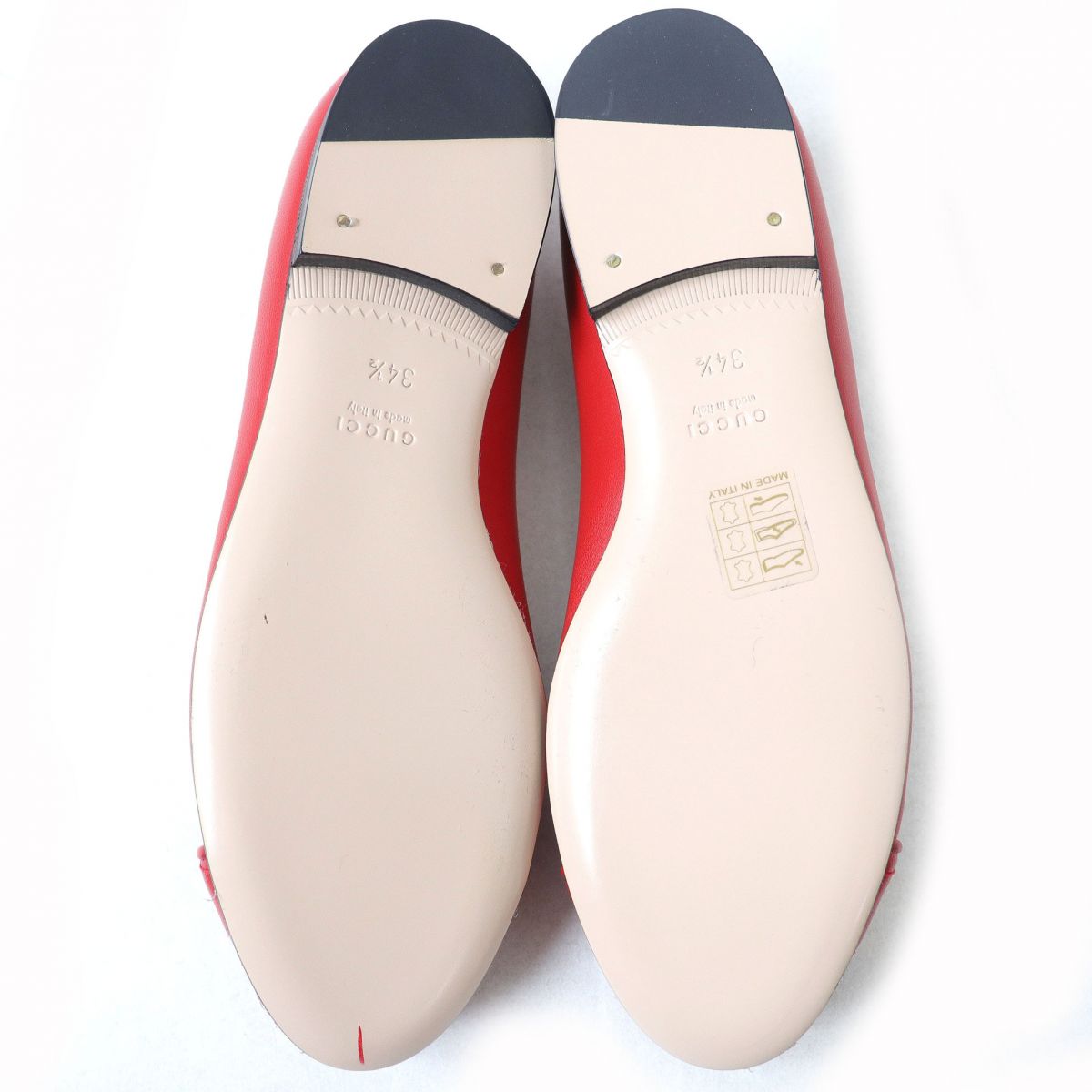 Gucci Leather Double G Ballet Shoes Red