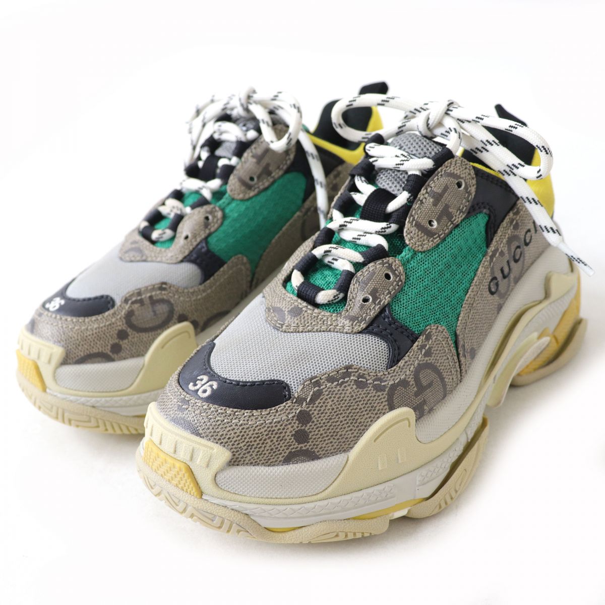 Gucci x Balenciaga Triple S Sneakers Green/Yellow