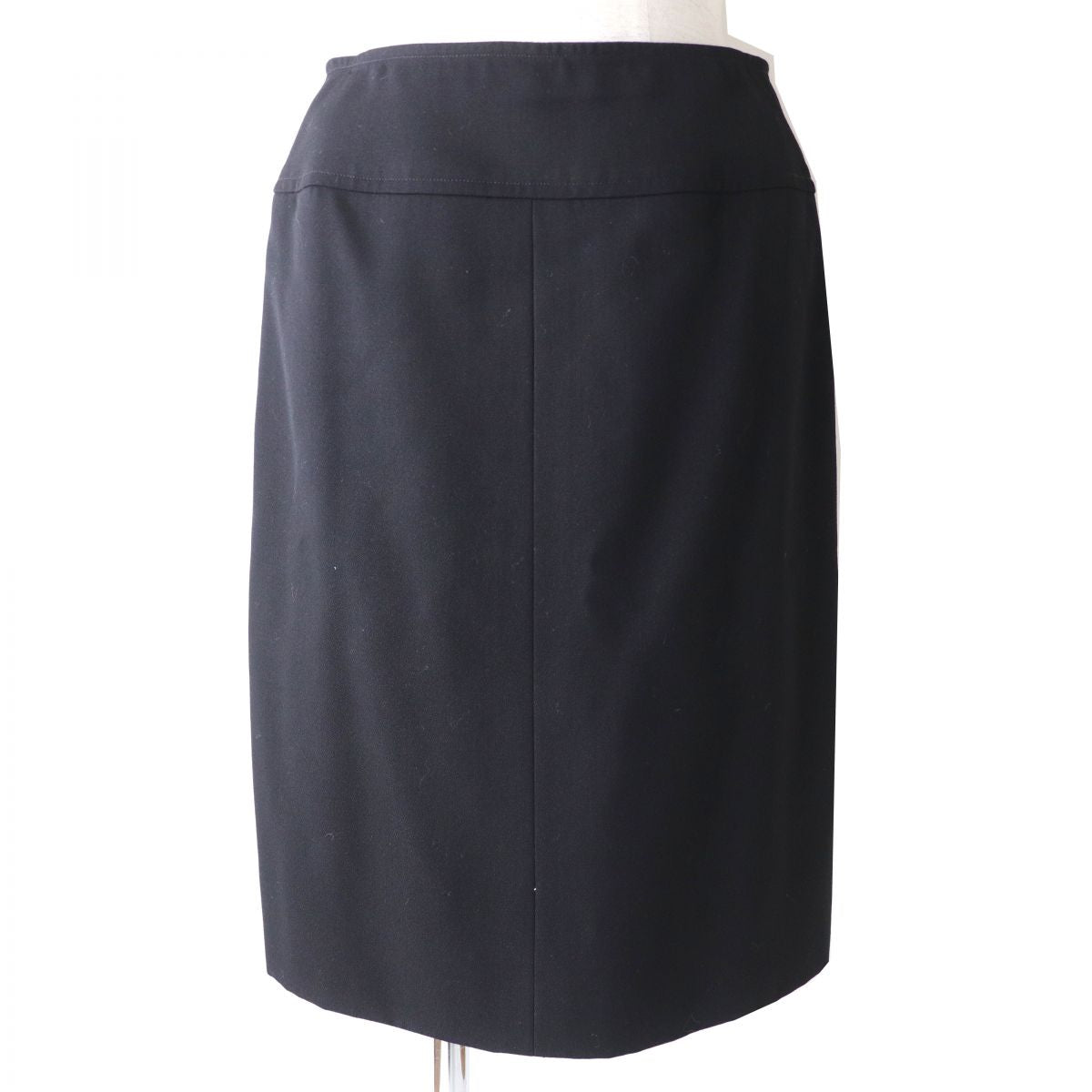 Chanel Vintage Wool Skirt Black 38