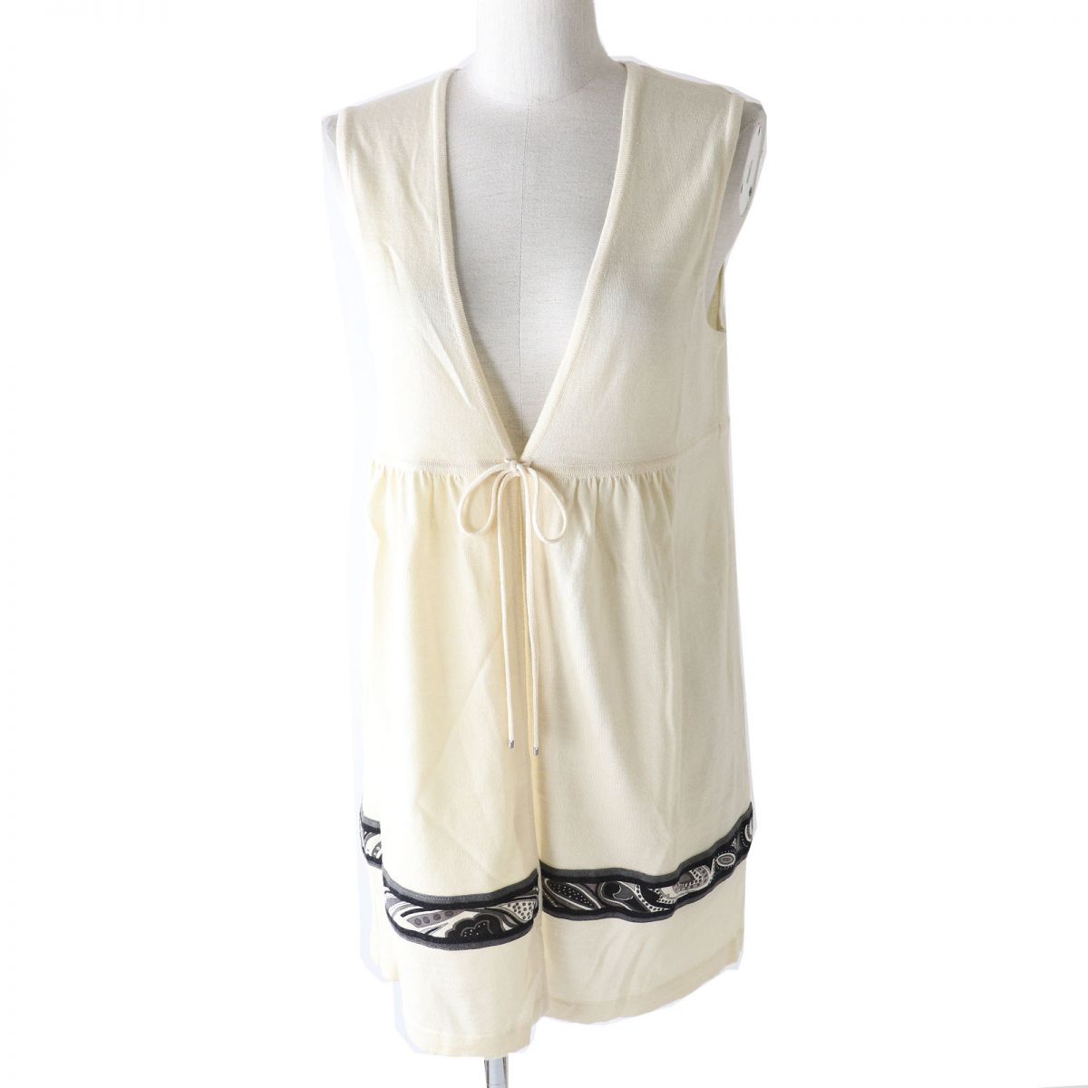 Leonard Silk Cashmere Sleeveless Knit Cardigan Vest