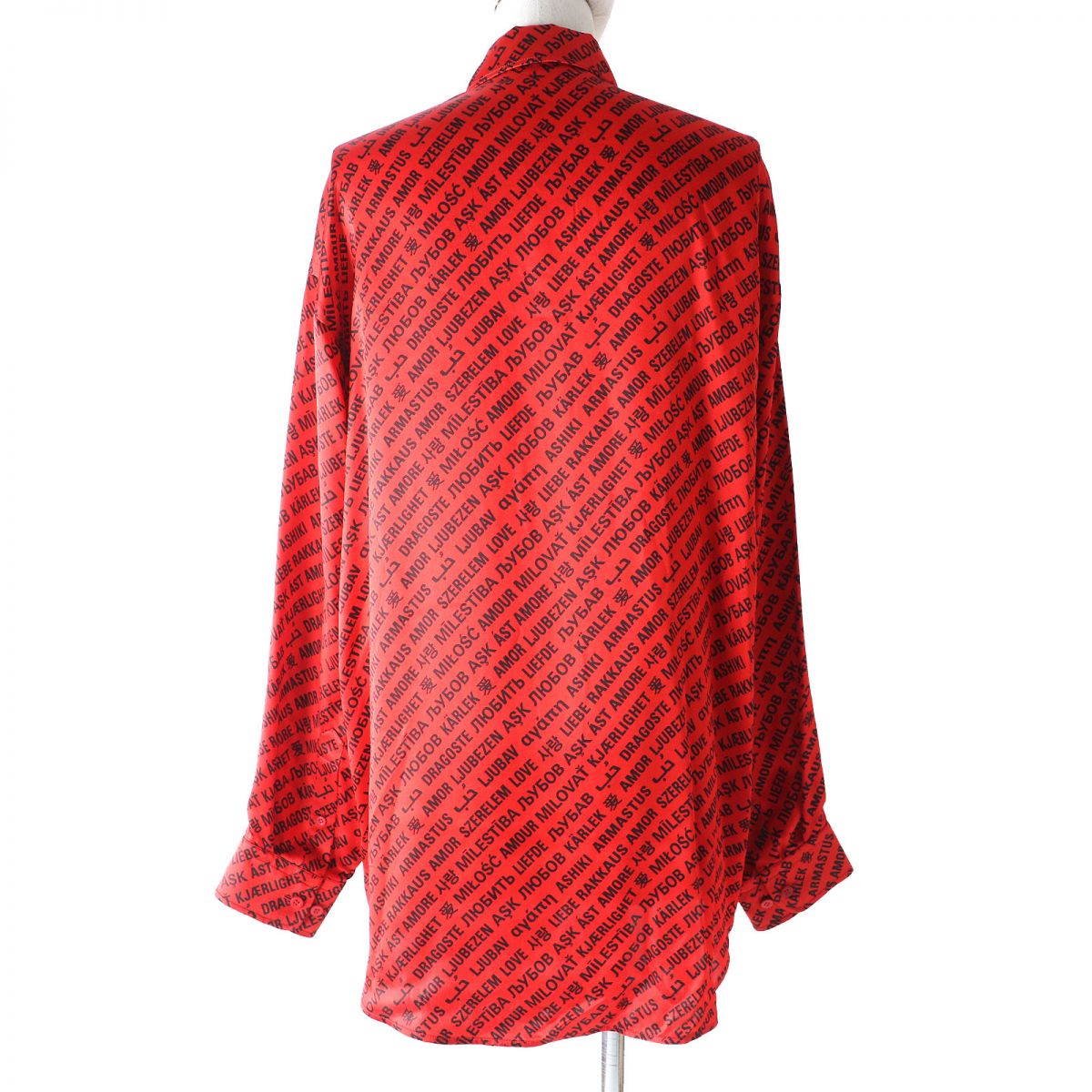 Balenciaga Silk Long Sleeve Shirt Red