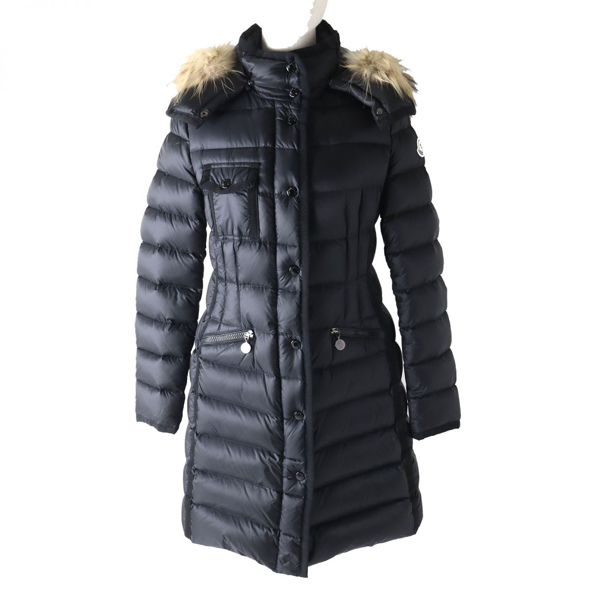 Moncler Women's Hooded Long Down Coat Black