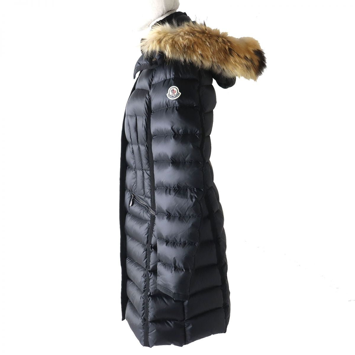 Moncler Women's Hooded Long Down Coat Black