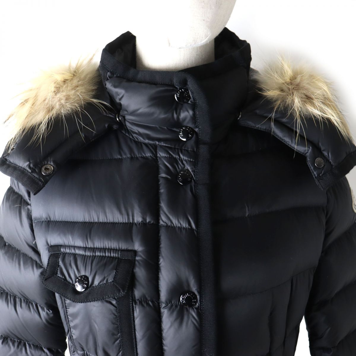 Moncler Women's Hooded Long Down Coat Black