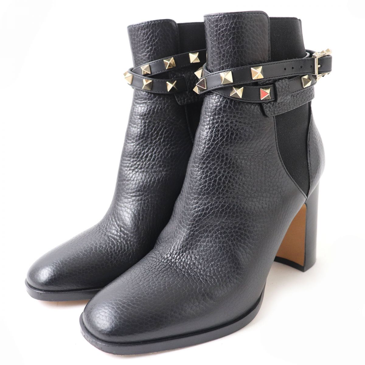 Valentino Leather Short Boots Black 36