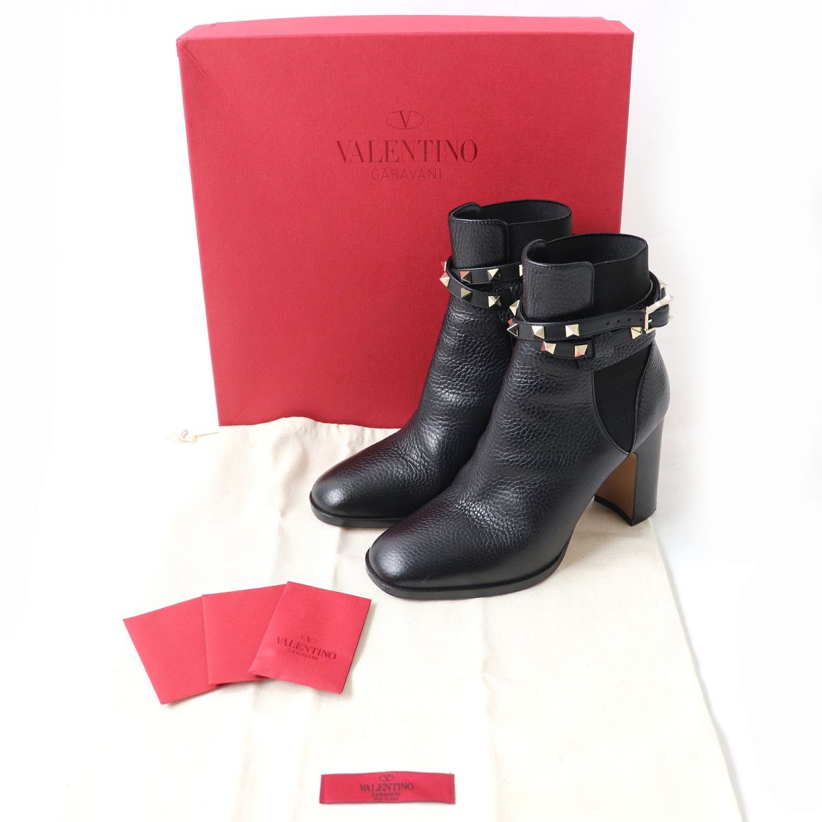 Valentino Leather Short Boots Black 36