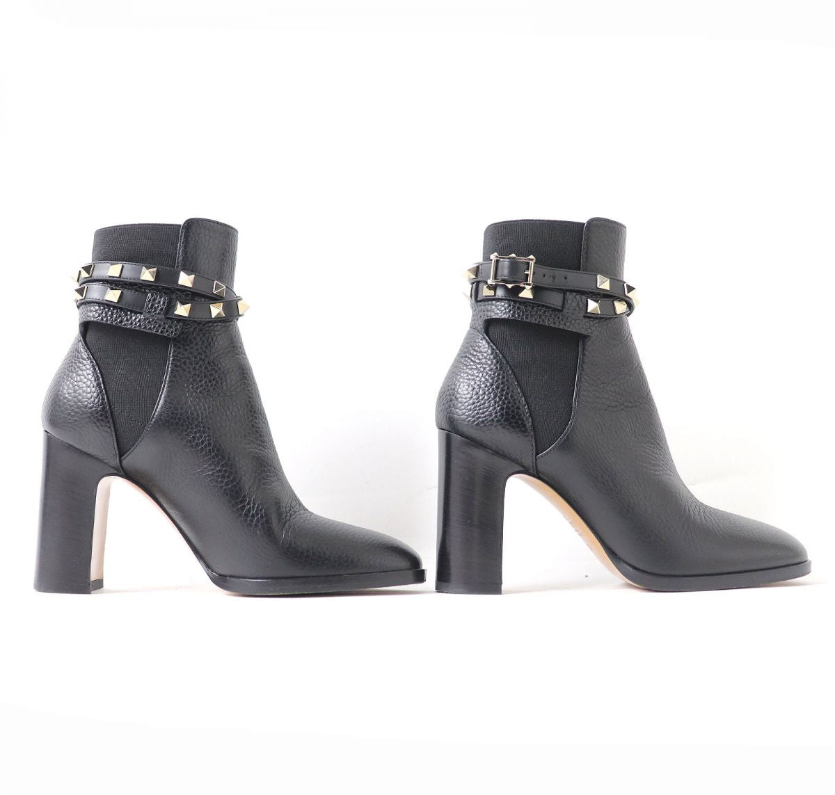 Valentino Leather Short Boots Black 36