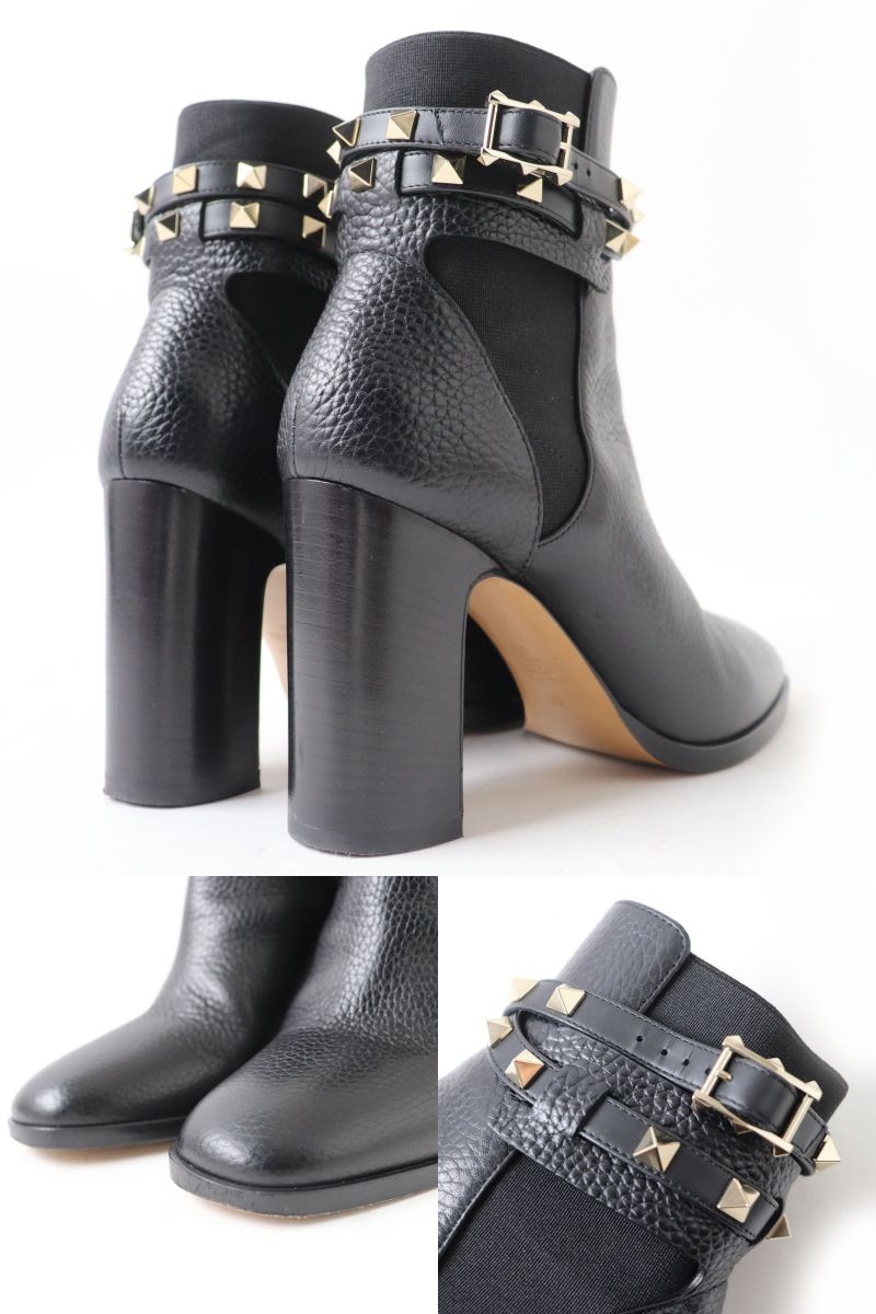 Valentino Leather Short Boots Black 36