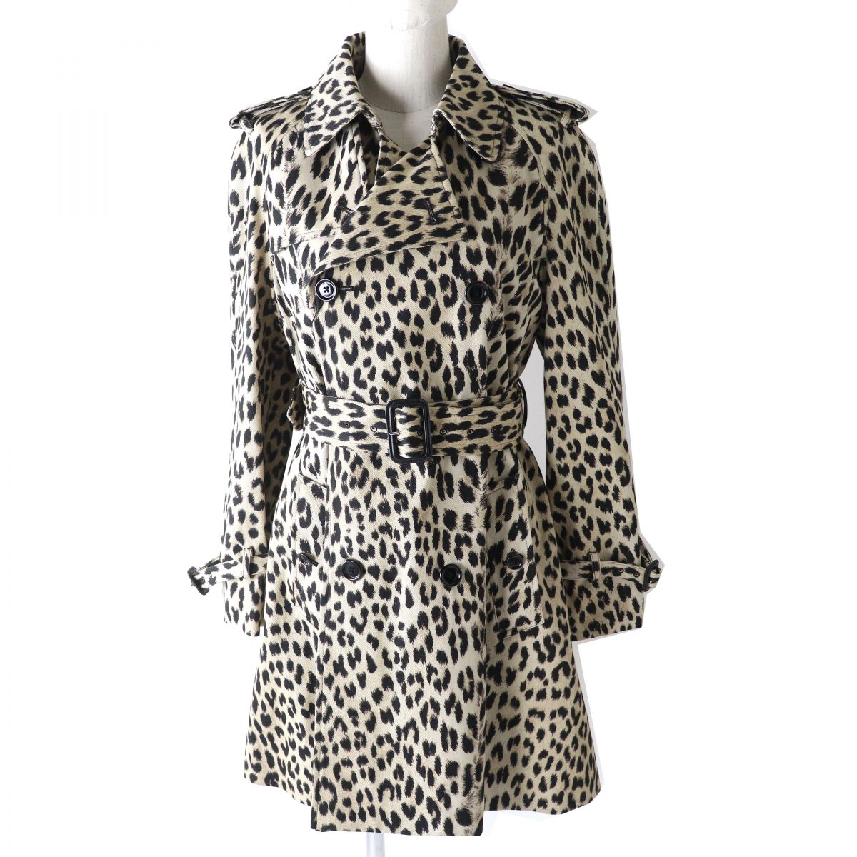 CELINE Leopard Belted Trench Coat Women