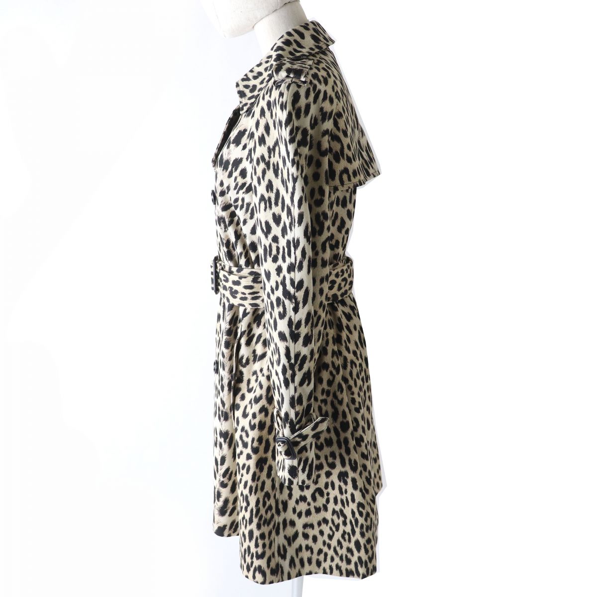 CELINE Leopard Belted Trench Coat Women