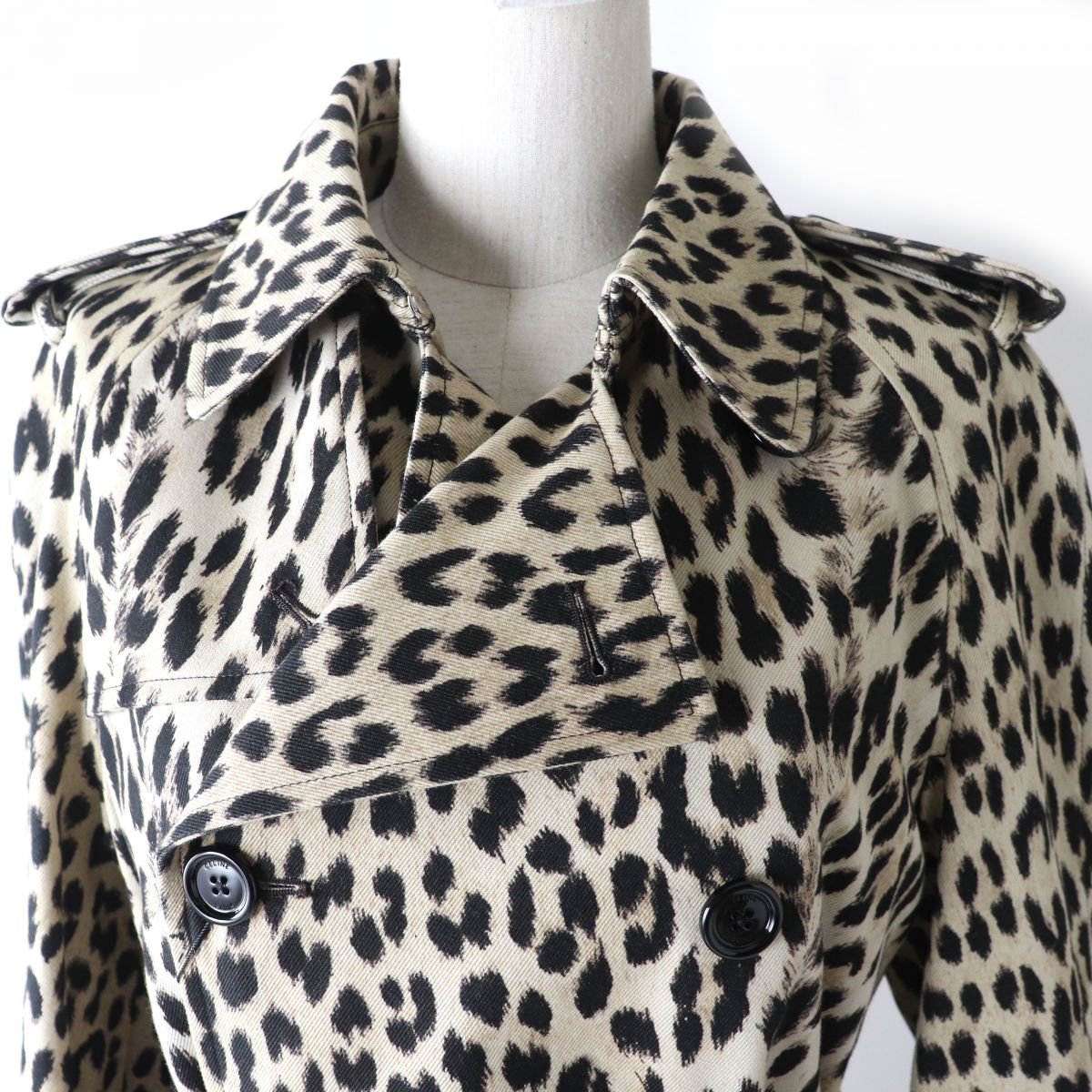 CELINE Leopard Belted Trench Coat Women