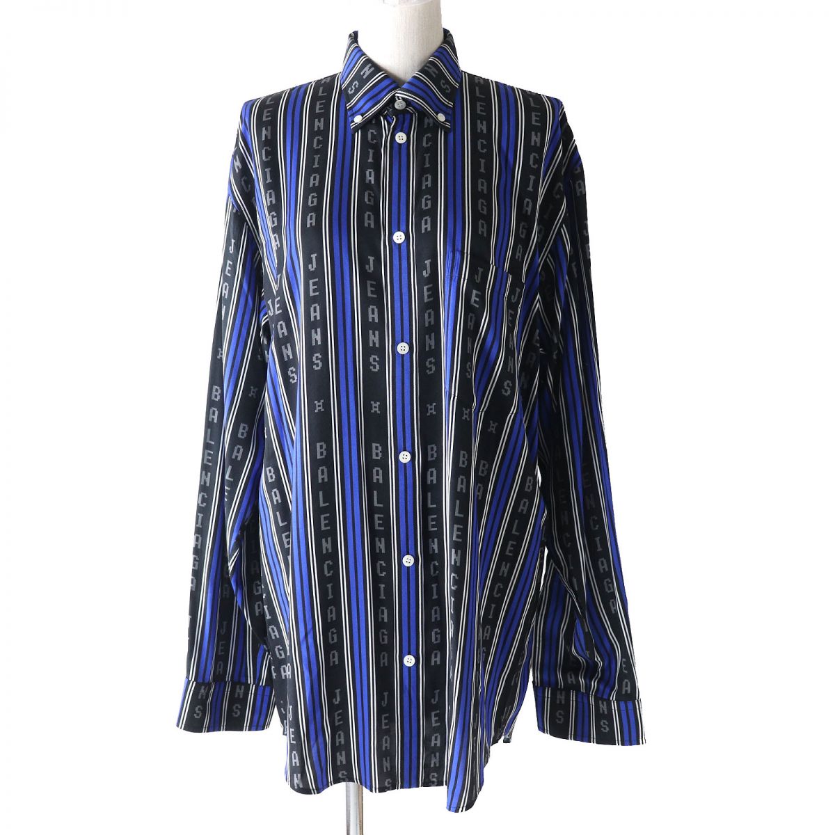 Balenciaga Logo Stripe Rayon Shirt Women's