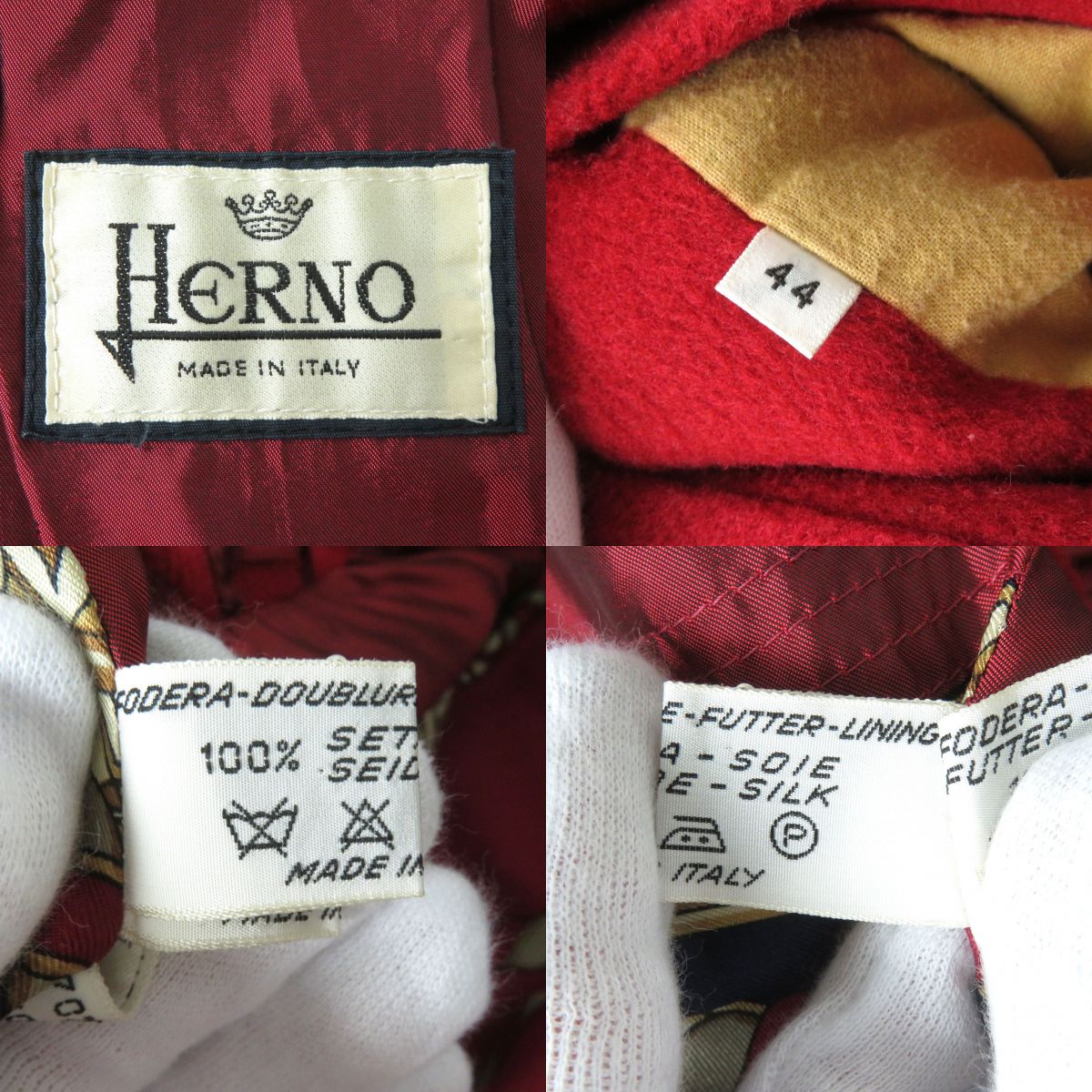 Herno Women's Red Wool Cashmere Silk Coat