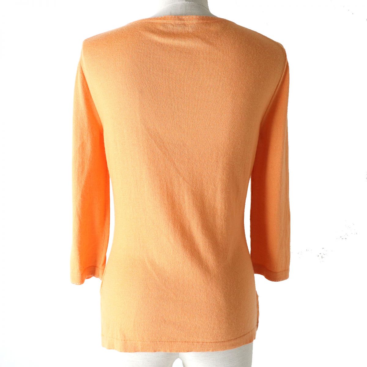 Loro Piana Cashmere Cotton 3/4 Sleeve Sweater Women's Orange