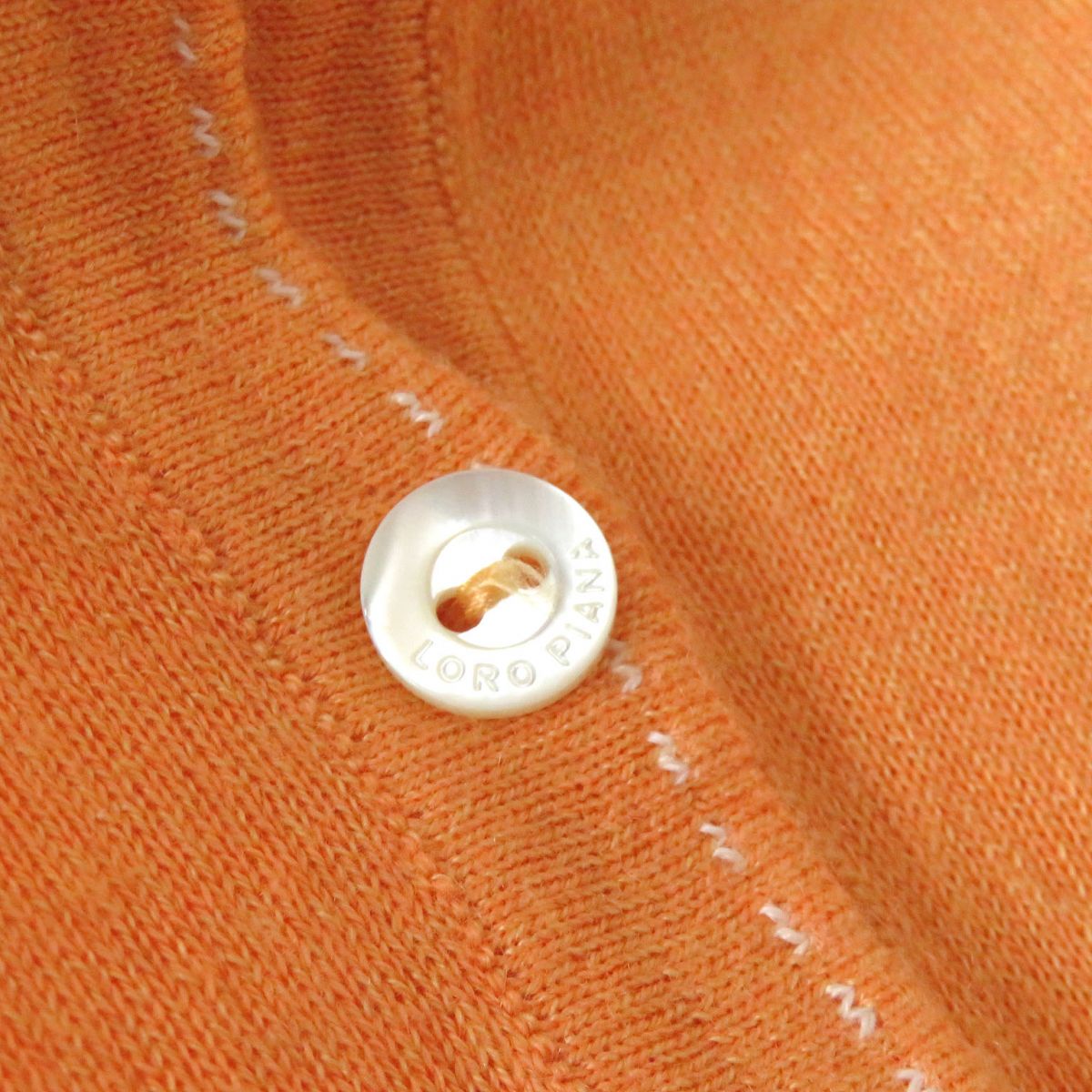 Loro Piana Cashmere Cotton 3/4 Sleeve Sweater Women's Orange