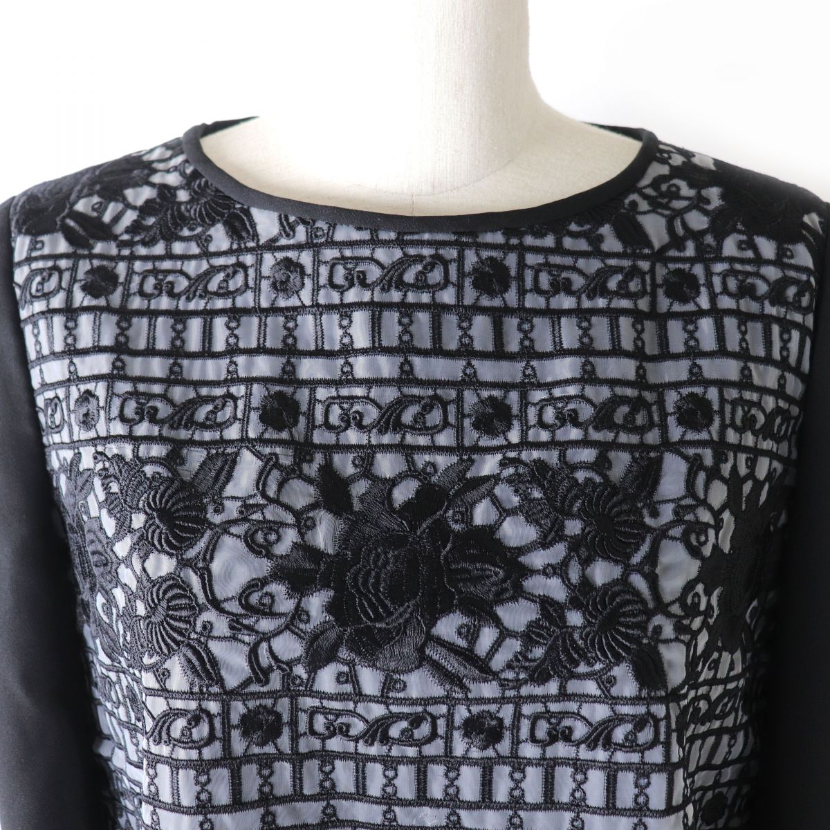 ADORE Women's Floral Embroidered Blouse Black/Grey