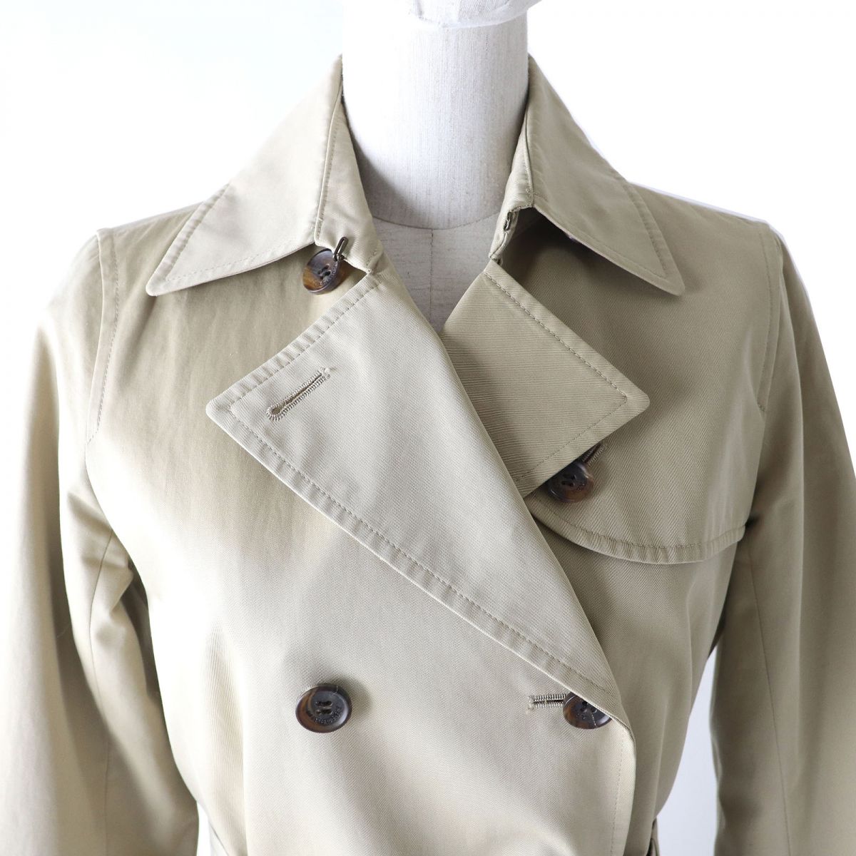 Burberry Nova Check Belted Trench Coat Beige 36