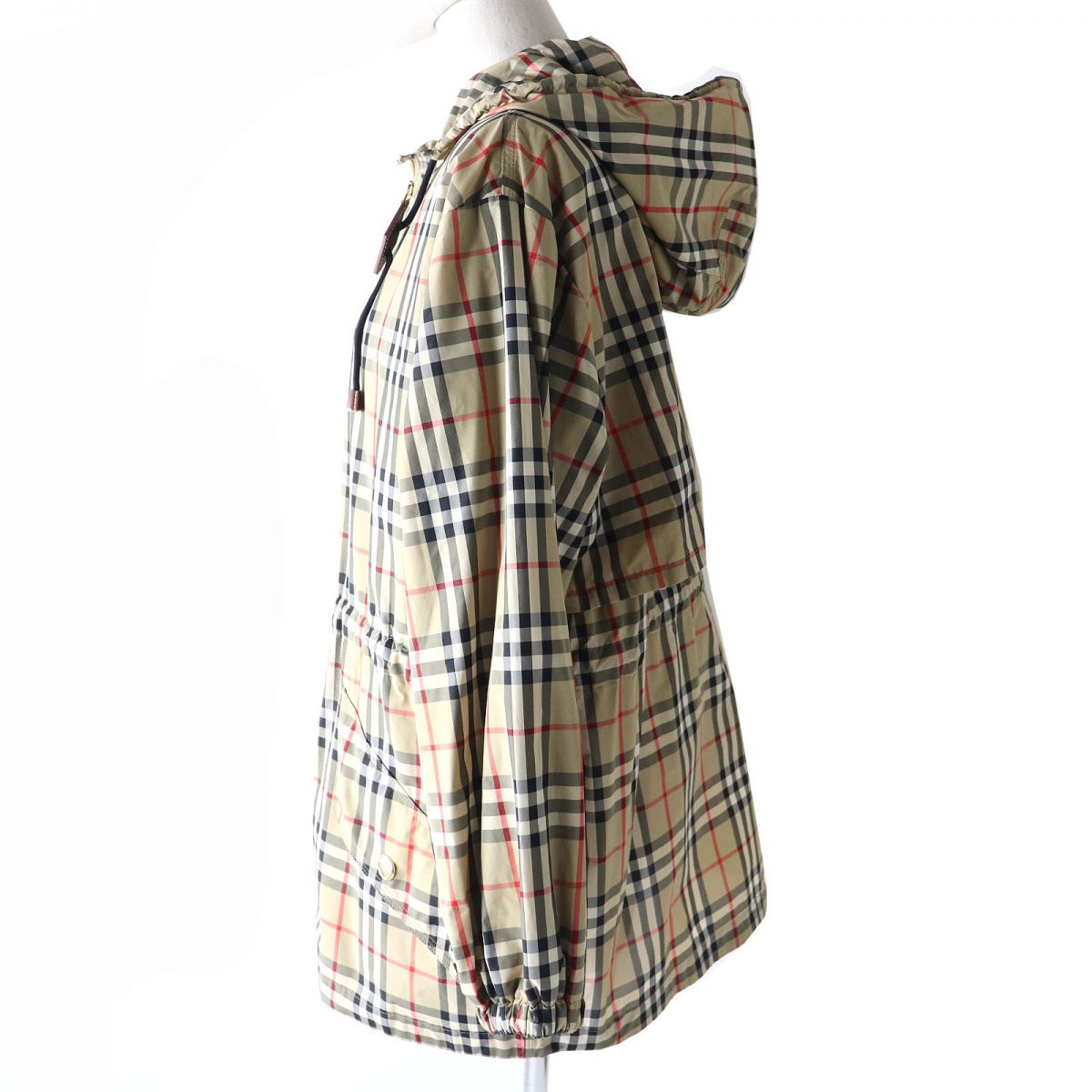 Burberry Nova Check Hooded Zip-up Jacket Beige