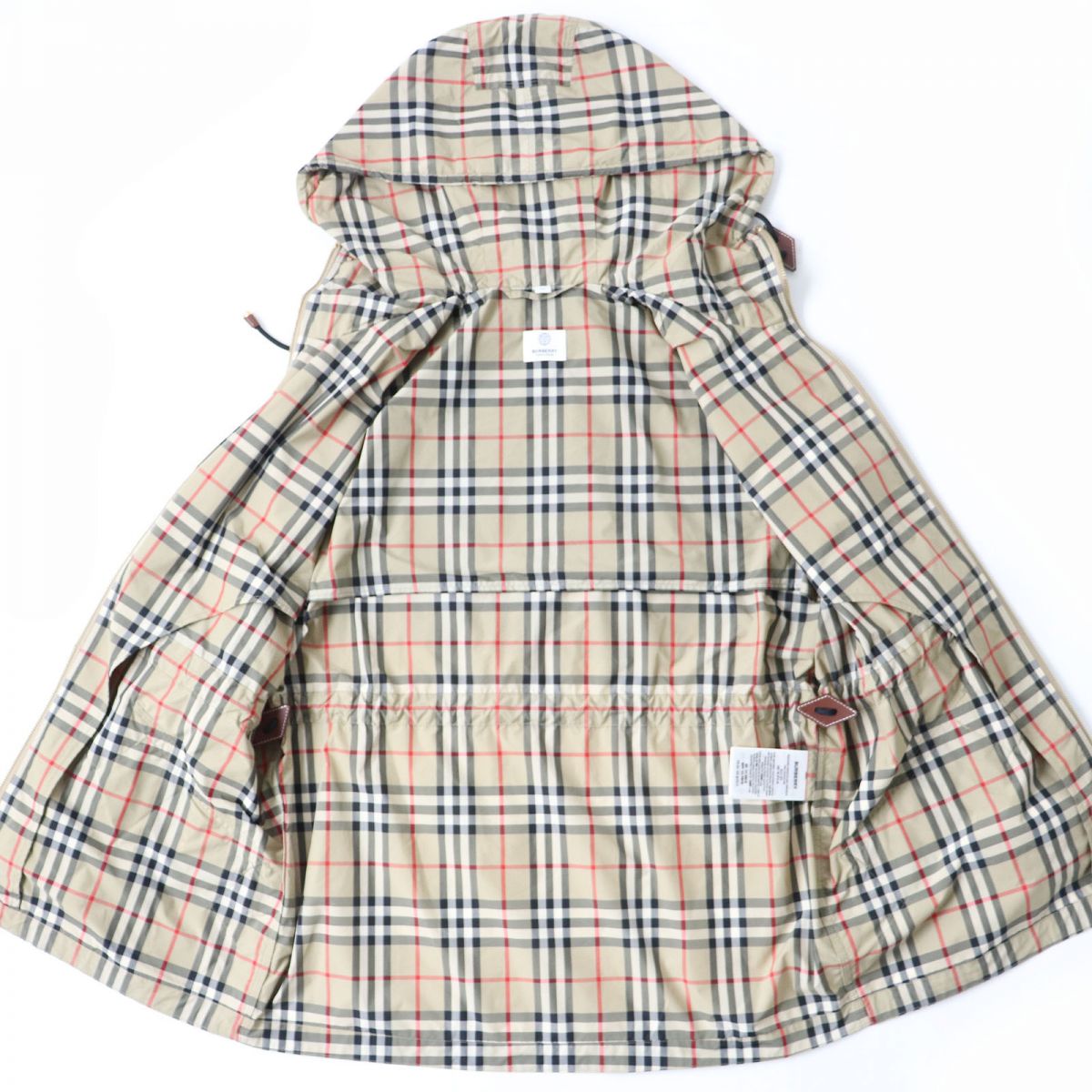 Burberry Nova Check Hooded Zip-up Jacket Beige