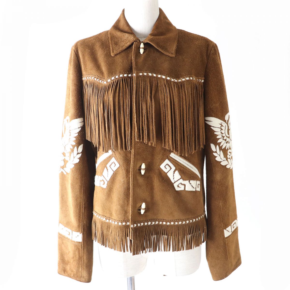 Ralph Lauren Women's Patchwork Fringe Suede Western Jacket