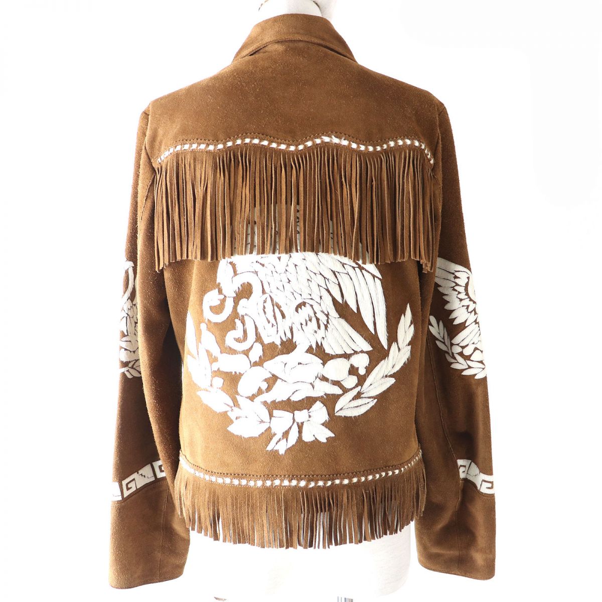 Ralph Lauren Women's Patchwork Fringe Suede Western Jacket