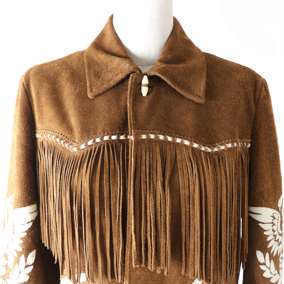 Ralph Lauren Women's Patchwork Fringe Suede Western Jacket