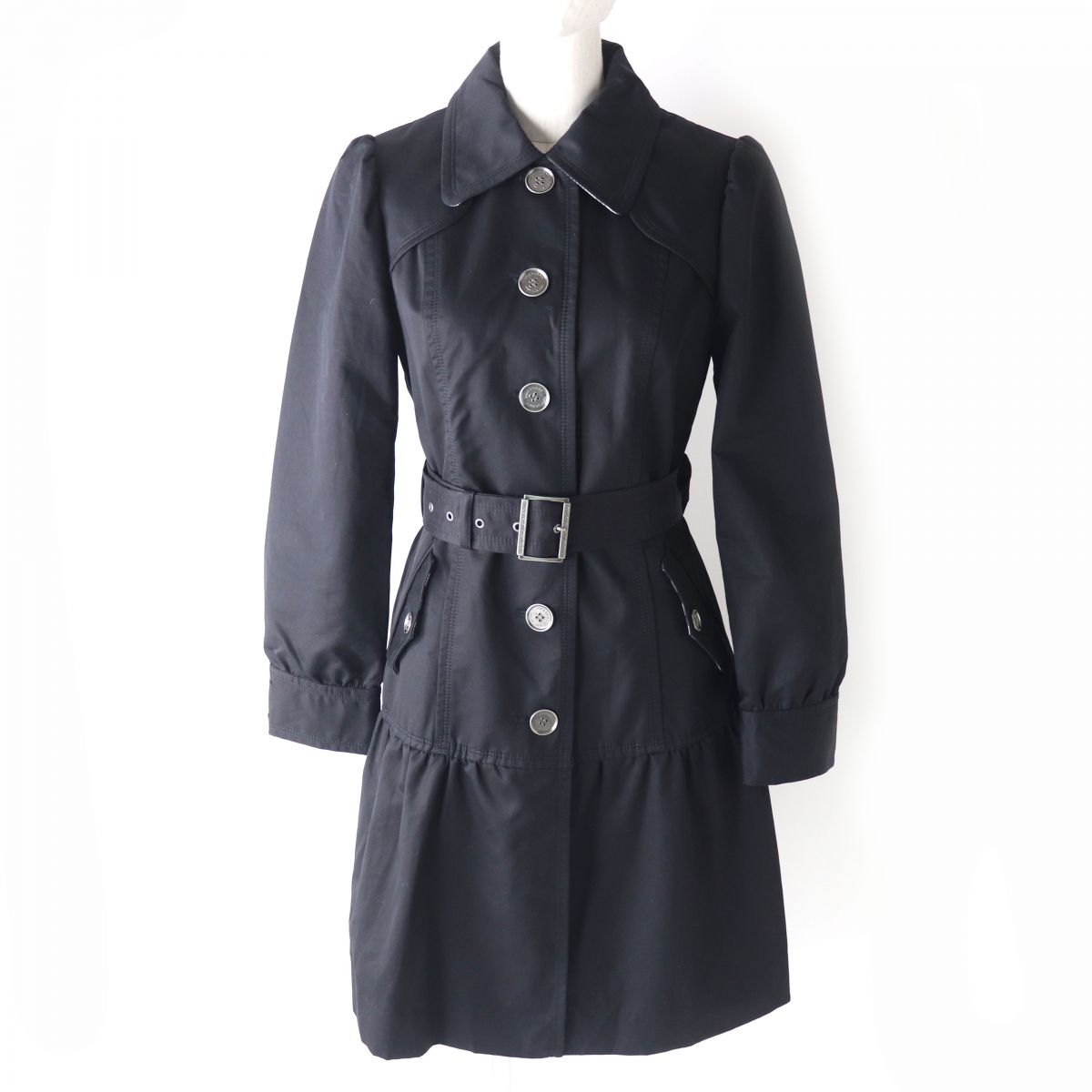 Burberry Women's Check Trench Coat Black