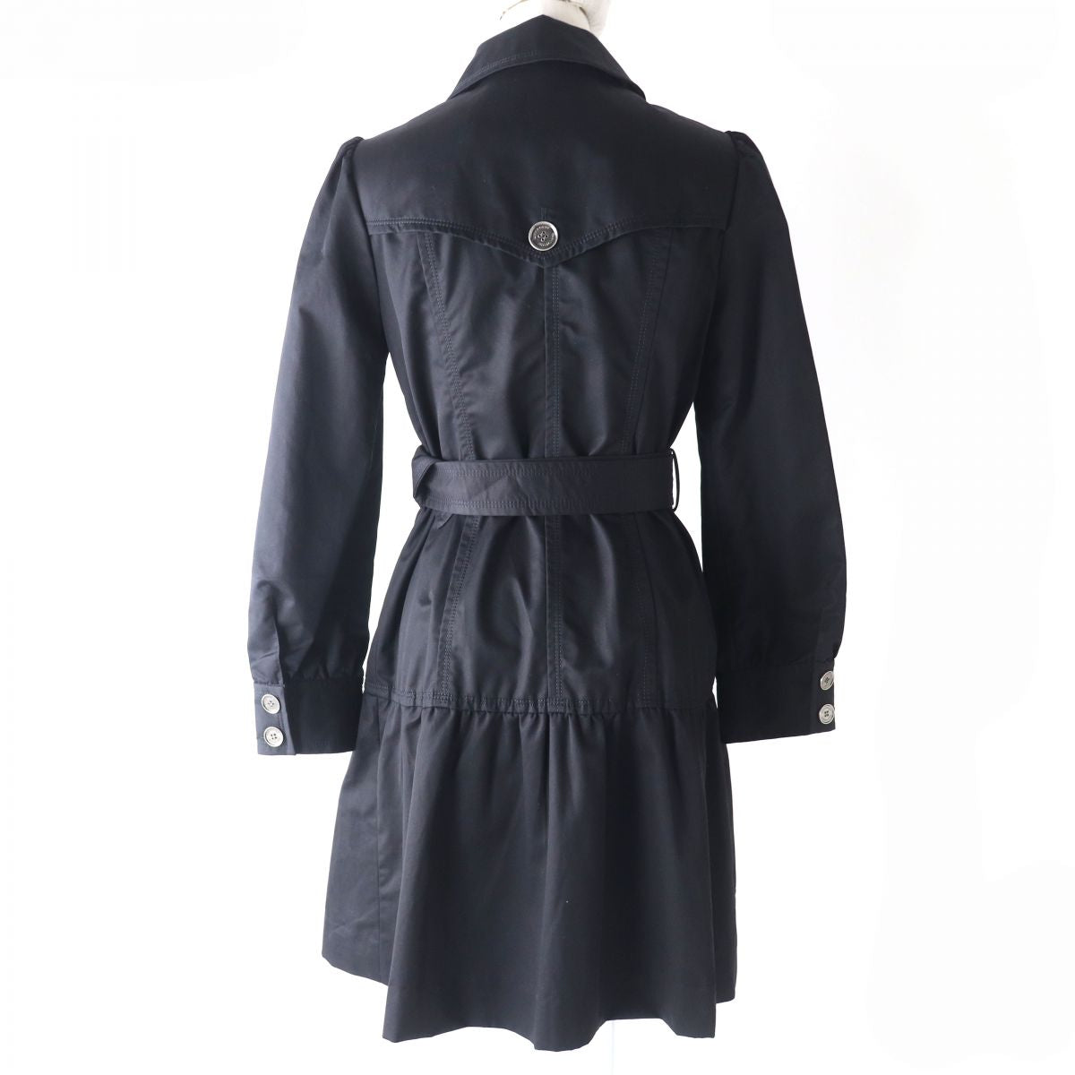 Burberry Women's Check Trench Coat Black