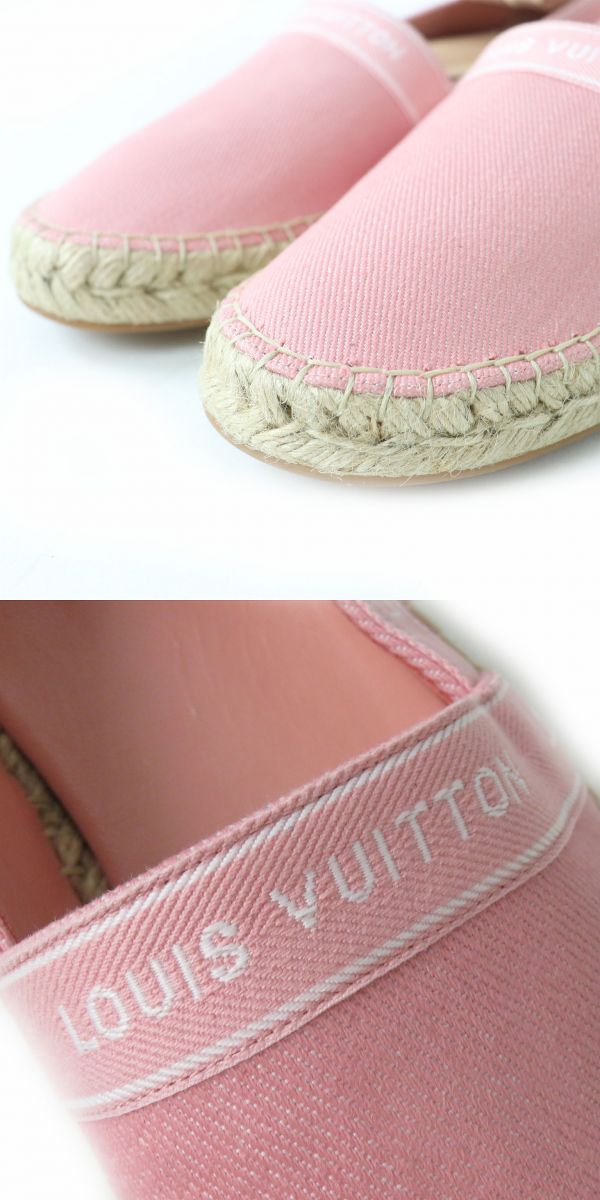 Louis Vuitton Espadrilles Tape Logo Canvas Slip-on Shoes