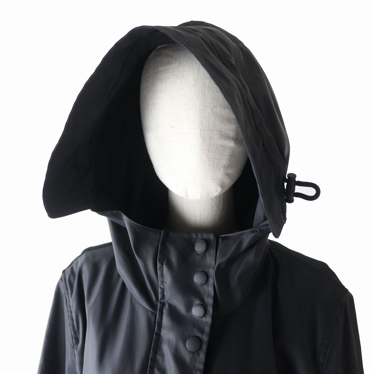 Burberry Nylon Hooded Long Mod Coat Black 40