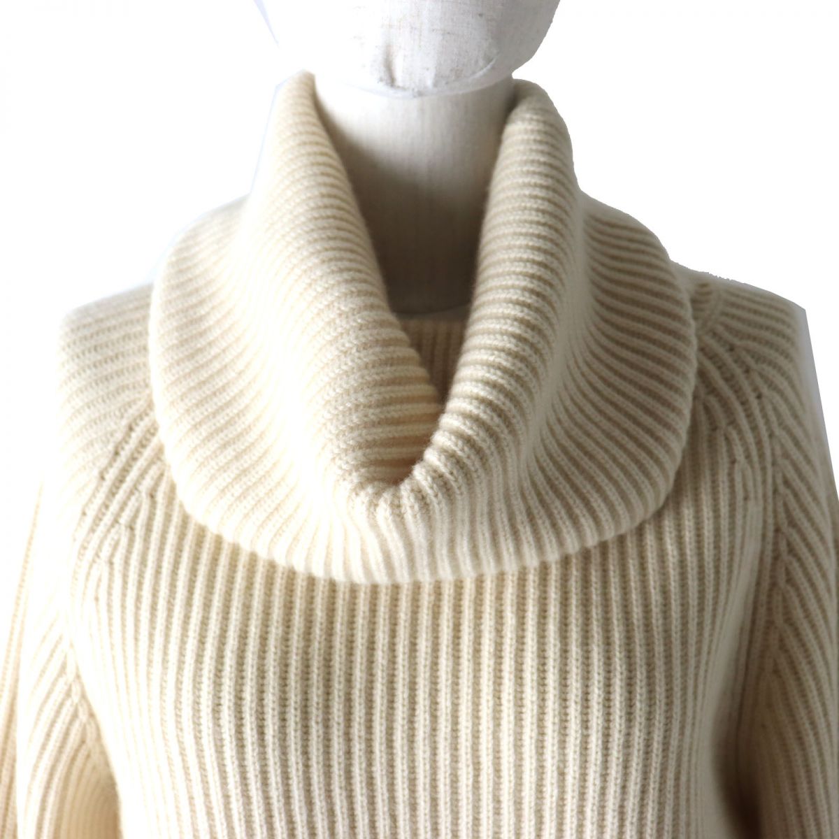 Celine Cashmere Off-Turtleneck Sweater Ivory S