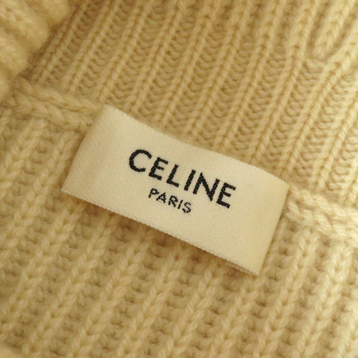 Celine Cashmere Off-Turtleneck Sweater Ivory S