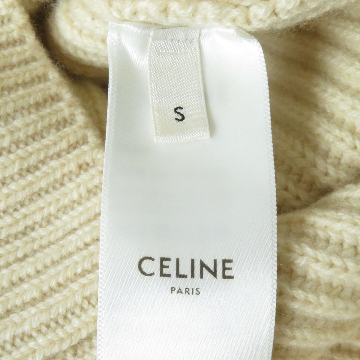 Celine Cashmere Off-Turtleneck Sweater Ivory S