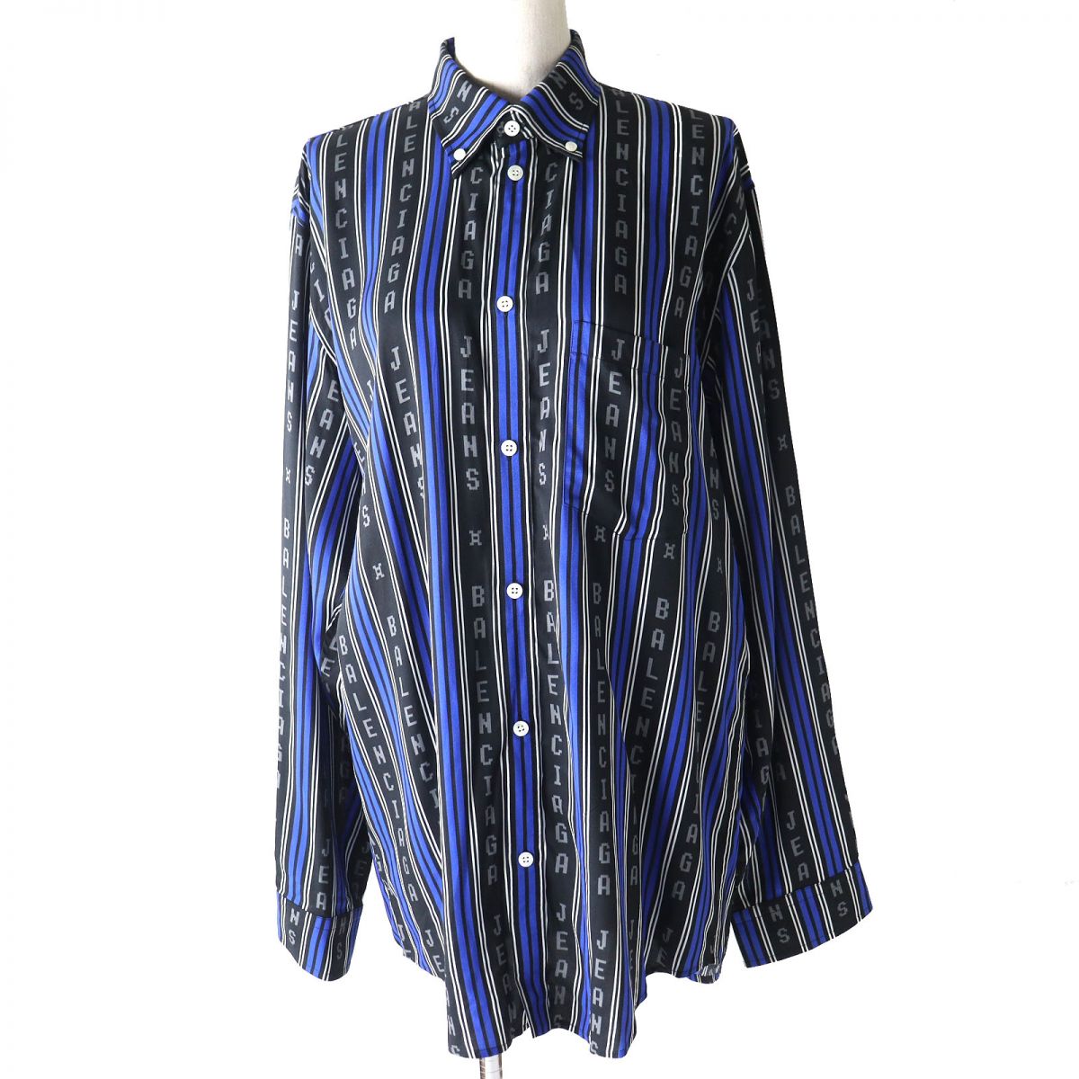 Balenciaga Striped Logo Oversized Shirt 658956