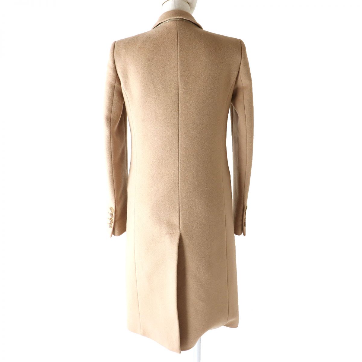 Gucci Wool Chesterfield Coat, Beige, Size 36