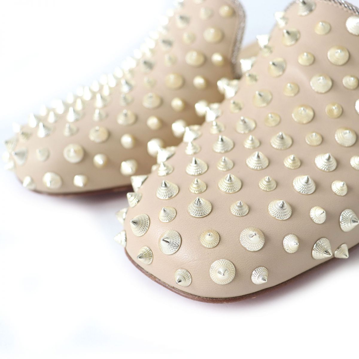 Christian Louboutin Studded Leather Clog Sandals