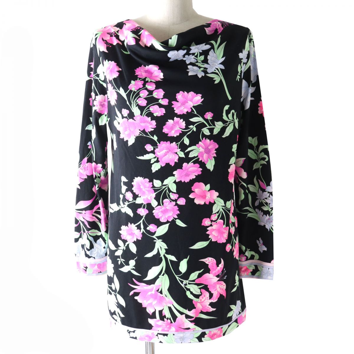 LEONARD FUCHSIA Women's Floral Print Long Sleeve Tunic