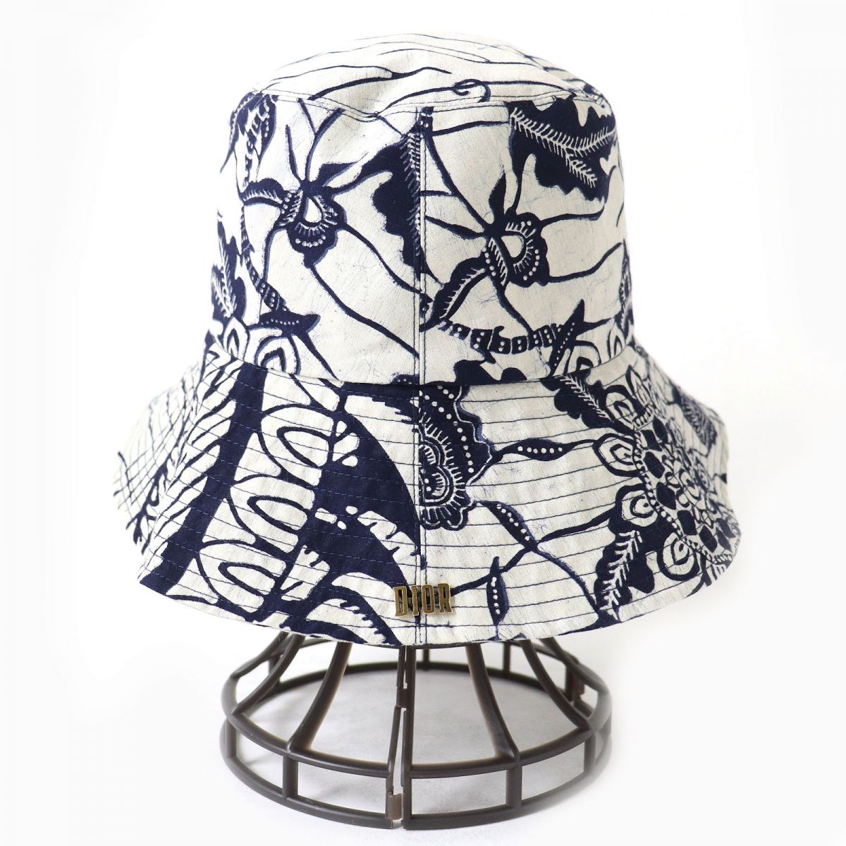 Dior Logo Metal Bucket Hat 57 Navy Gray