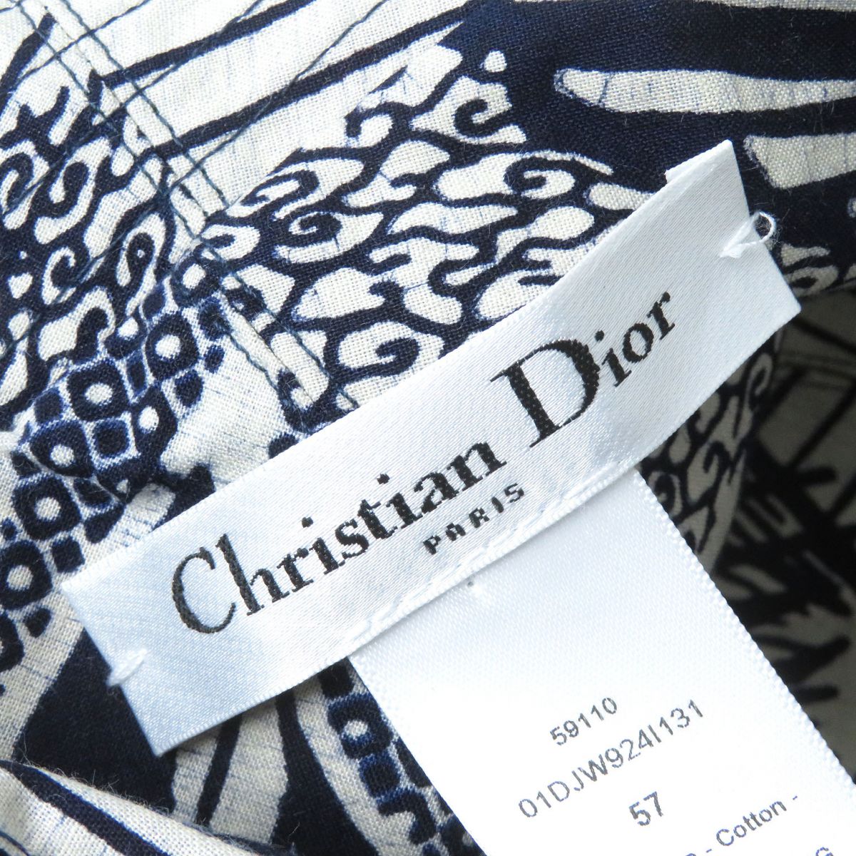 Dior Logo Metal Bucket Hat 57 Navy Gray