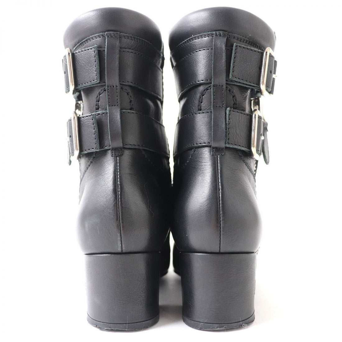 Chanel Leather Short Boots Black 36C