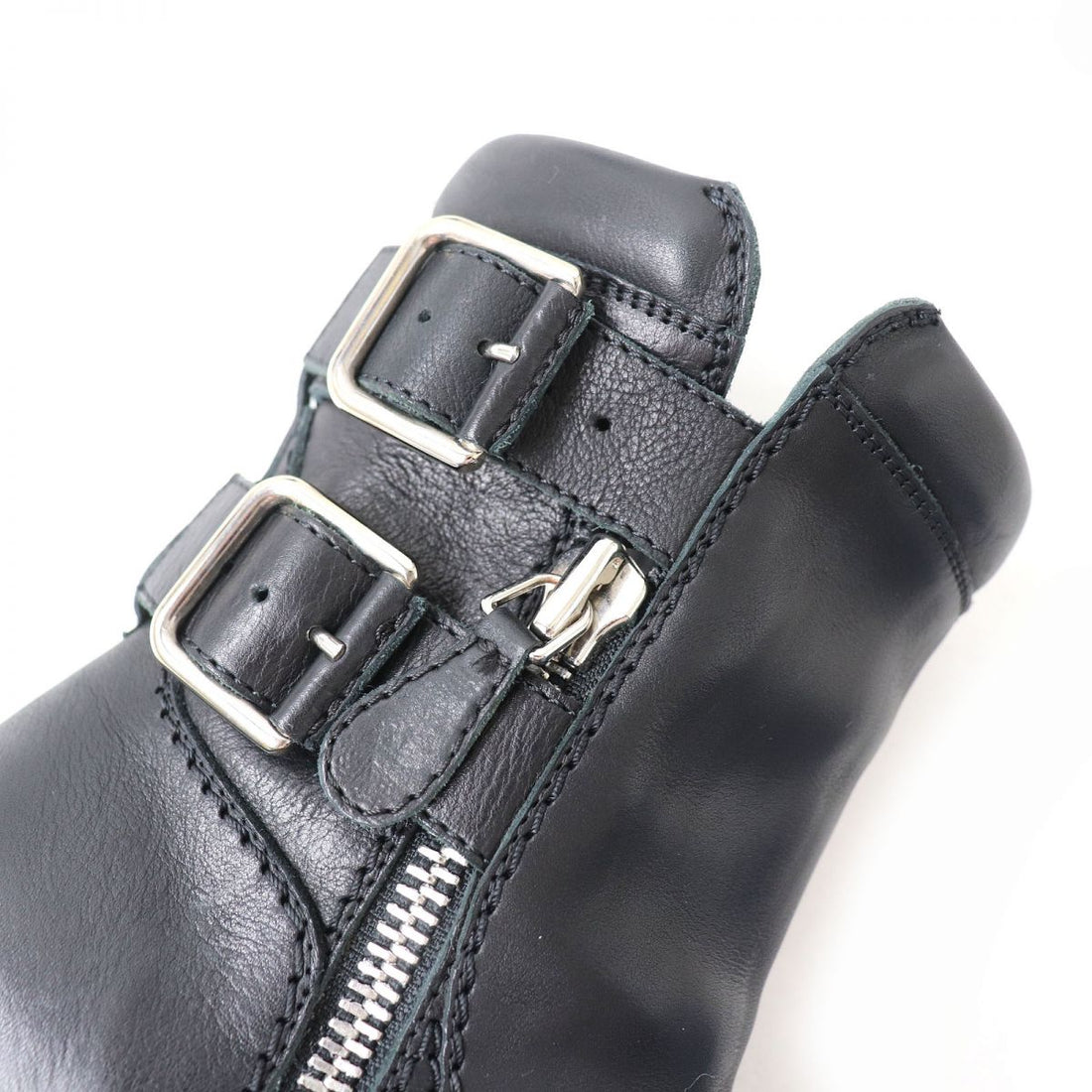 Chanel Leather Short Boots Black 36C