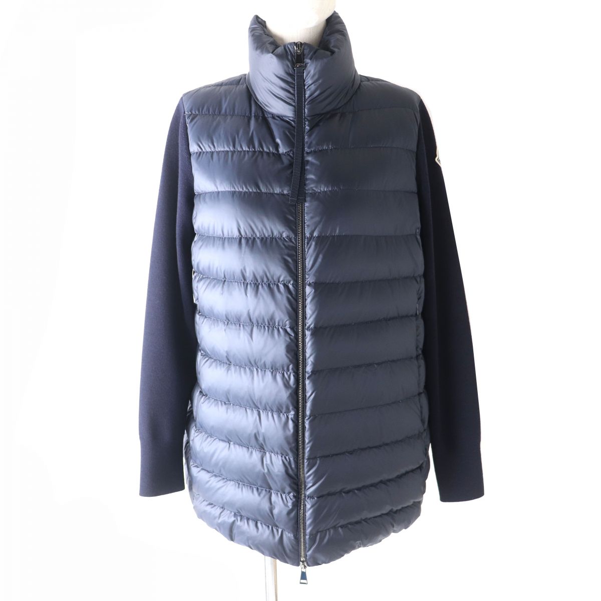 Moncler Women's Cardigan Tricot Down Jacket Navy XS