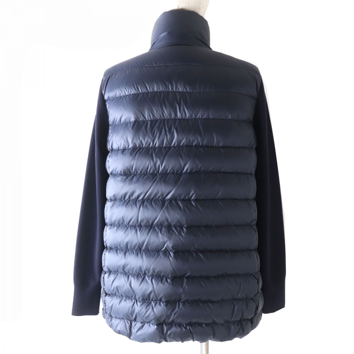 Moncler Women's Cardigan Tricot Down Jacket Navy XS