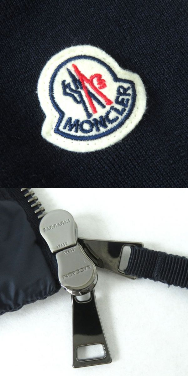 Moncler Women's Cardigan Tricot Down Jacket Navy XS