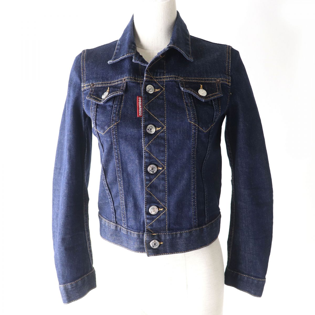 DSQUARED2 Logo Button Denim Jacket Indigo 36