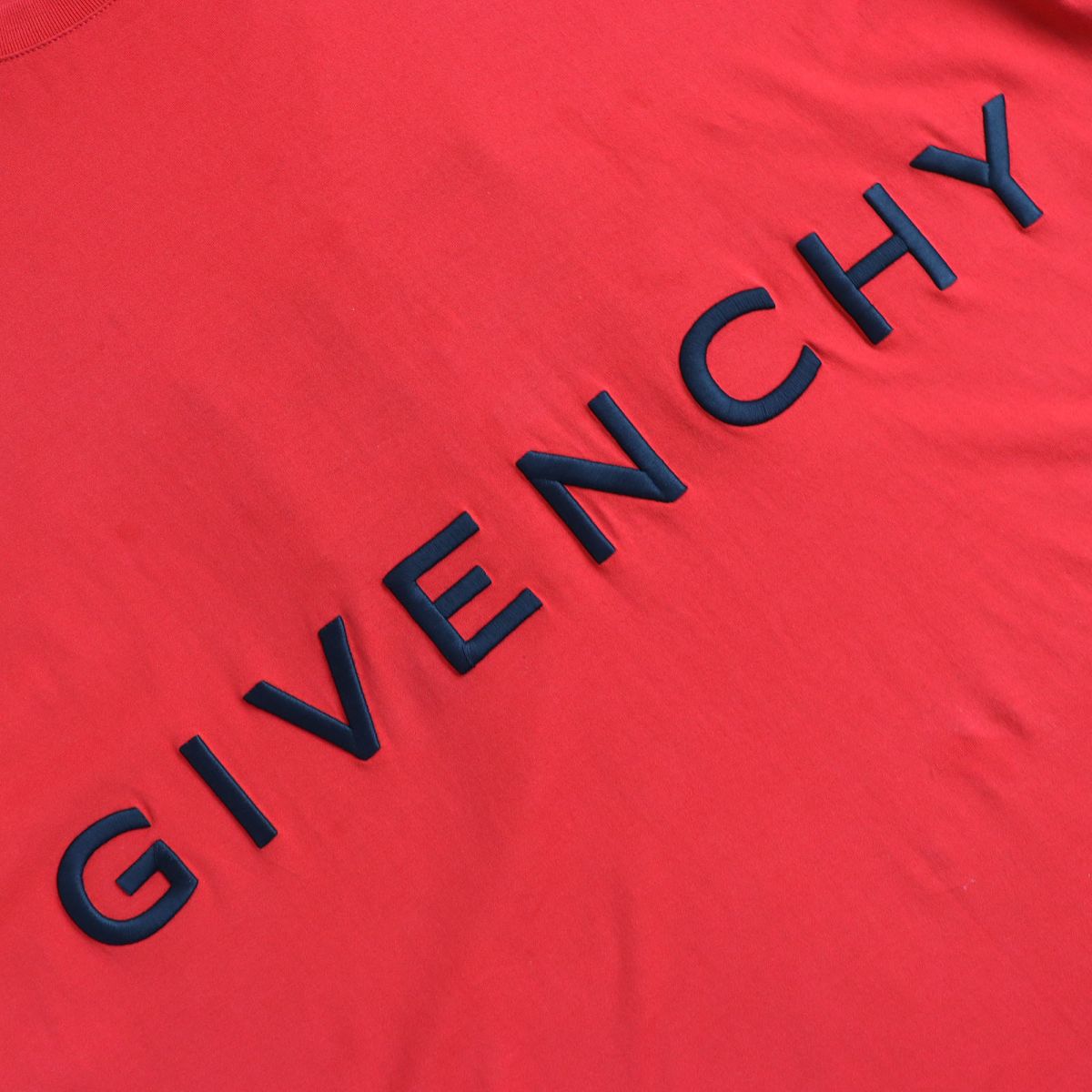 GIVENCHY 4G 3D Logo Embroidery Oversized T-Shirt Red XXL