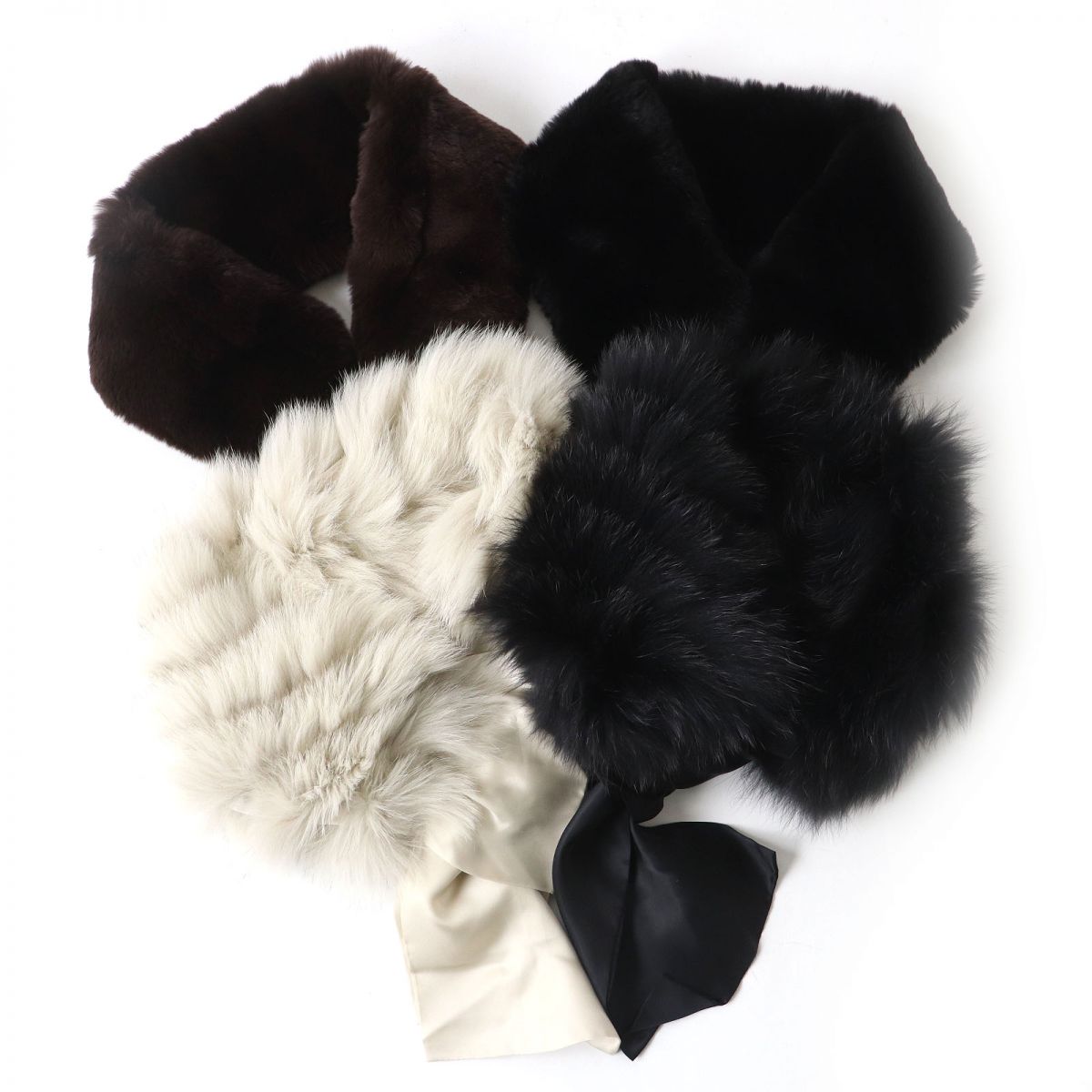 Salvatore Ferragamo Fox Fur Shawl Tippet Set