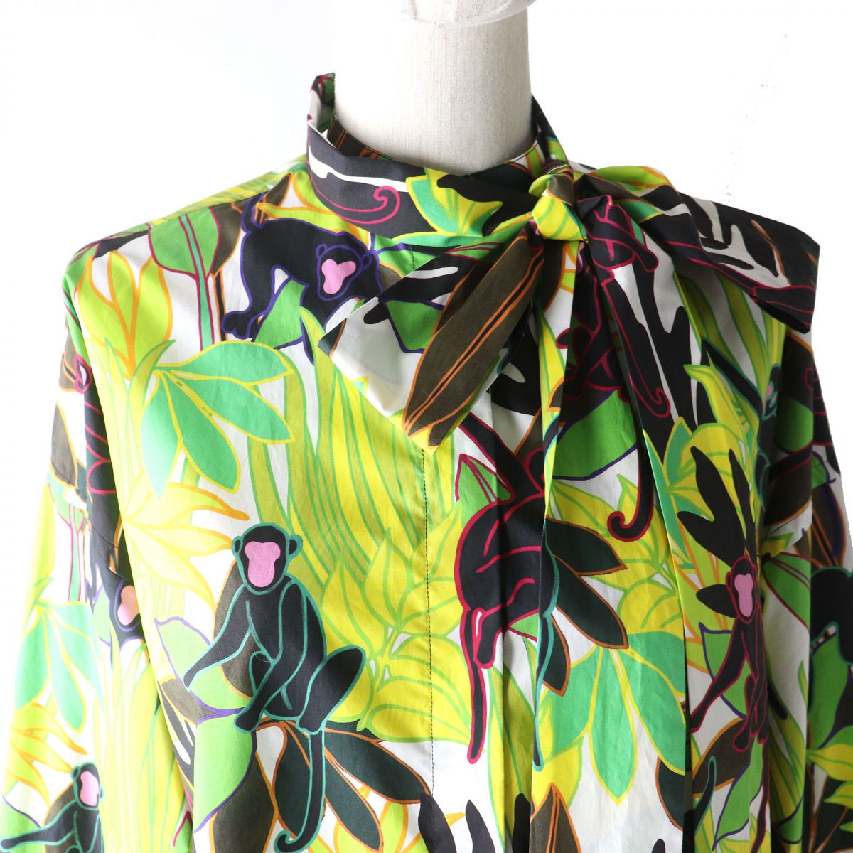 Valentino Botanical Bowtie High Neck Shirt Multicolor